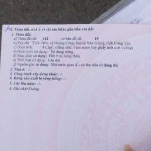 BÁN ĐẤT ĐẤU GIÁ PHỤNG CÔNG - VĂN GIANG